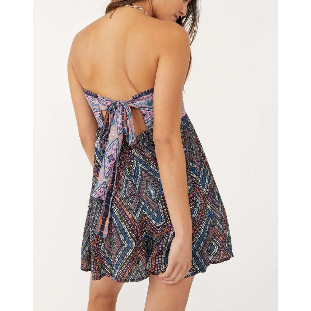 šLAST CHANCEš NWT Free People Elowen Tube Romper / Dark Combo - Picture 3 of 6